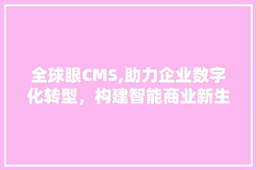 全球眼CMS,助力企业数字化转型，构建智能商业新生态