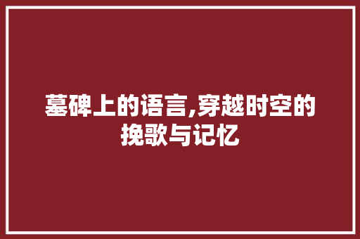 墓碑上的语言,穿越时空的挽歌与记忆