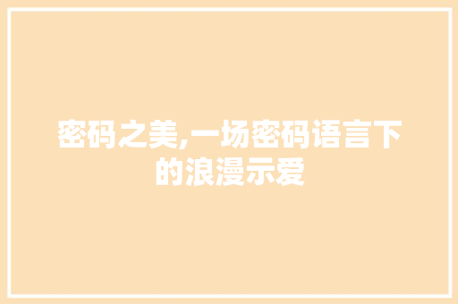 密码之美,一场密码语言下的浪漫示爱 网站建设公司