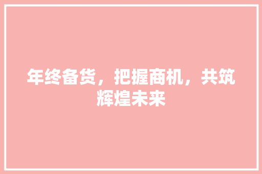 年终备货，把握商机，共筑辉煌未来