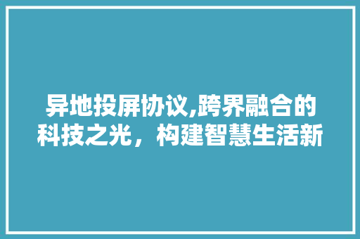 异地投屏协议,跨界融合的科技之光，构建智慧生活新篇章