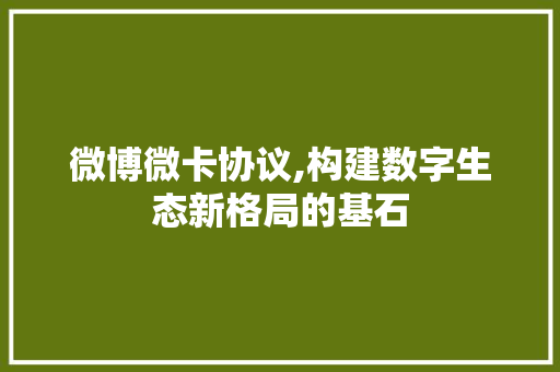 微博微卡协议,构建数字生态新格局的基石