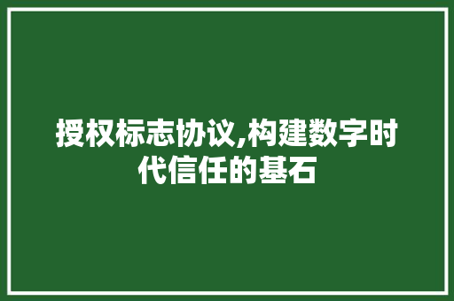 授权标志协议,构建数字时代信任的基石 神马SEO