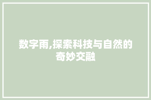 数字雨,探索科技与自然的奇妙交融 搜狗SEO