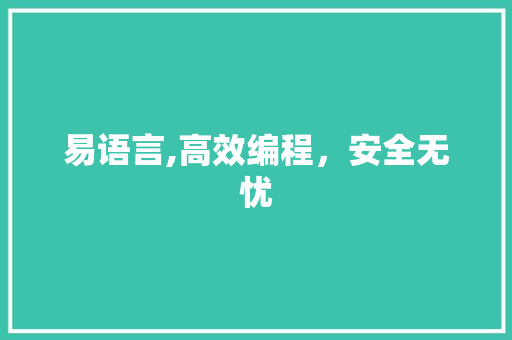 易语言,高效编程，安全无忧