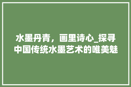 水墨丹青，画里诗心_探寻中国传统水墨艺术的唯美魅力