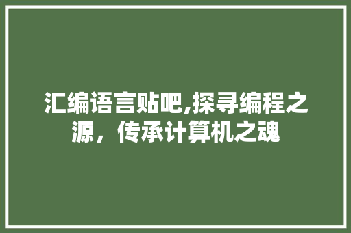 汇编语言贴吧,探寻编程之源，传承计算机之魂 必应SEO