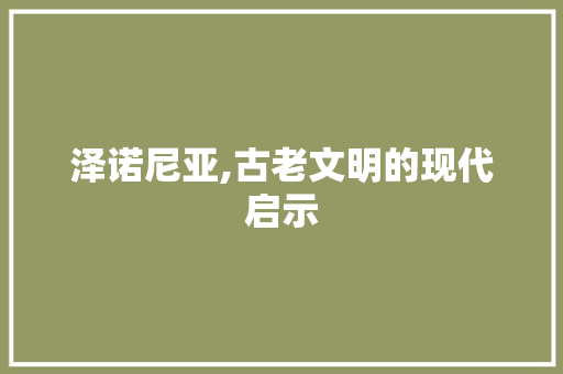 泽诺尼亚,古老文明的现代启示 神马SEO
