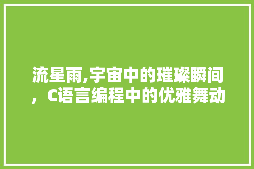 流星雨,宇宙中的璀璨瞬间，C语言编程中的优雅舞动