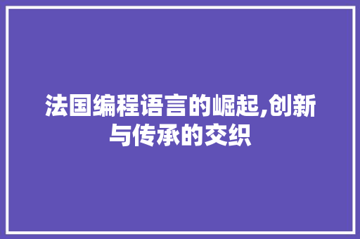 法国编程语言的崛起,创新与传承的交织