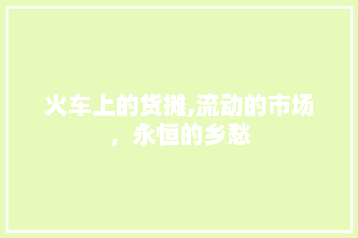 火车上的货摊,流动的市场，永恒的乡愁