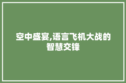 空中盛宴,语言飞机大战的智慧交锋