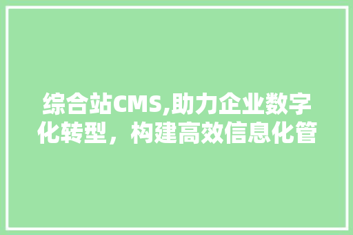 综合站CMS,助力企业数字化转型，构建高效信息化管理平台