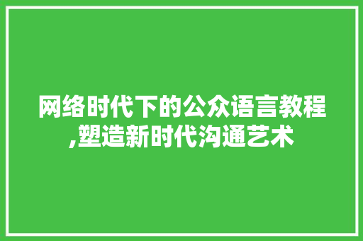 网络时代下的公众语言教程,塑造新时代沟通艺术 必应SEO