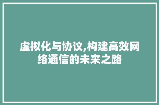 虚拟化与协议,构建高效网络通信的未来之路