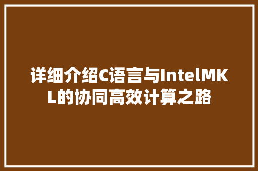 详细介绍C语言与IntelMKL的协同高效计算之路 必应SEO
