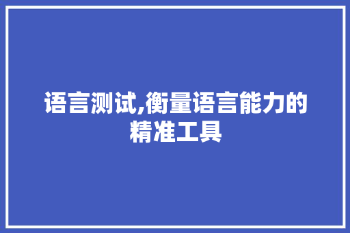 语言测试,衡量语言能力的精准工具