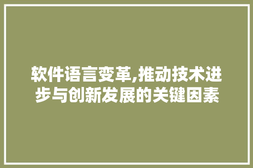 软件语言变革,推动技术进步与创新发展的关键因素