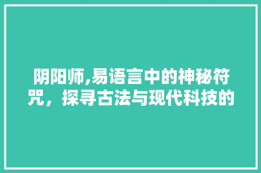 阴阳师,易语言中的神秘符咒，探寻古法与现代科技的交融