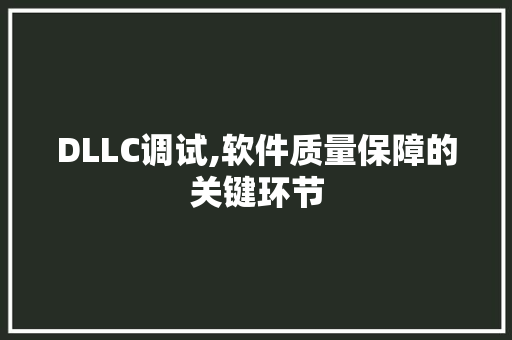 DLLC调试,软件质量保障的关键环节 搜狗SEO