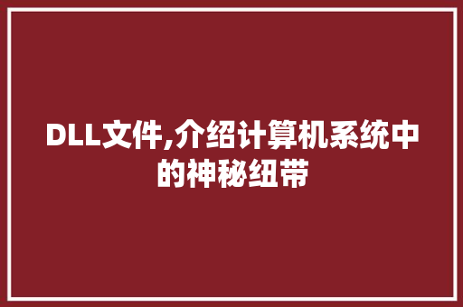 DLL文件,介绍计算机系统中的神秘纽带 百度SEO