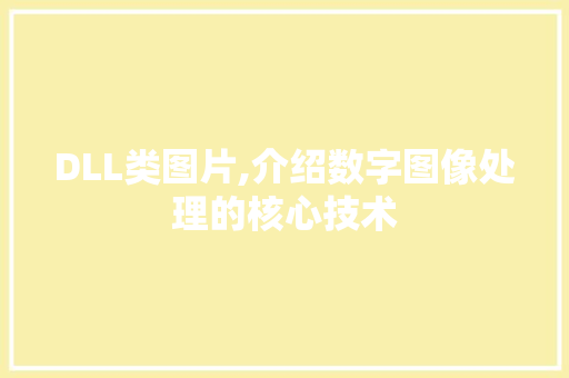 DLL类图片,介绍数字图像处理的核心技术 神马SEO