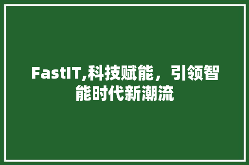 FastIT,科技赋能，引领智能时代新潮流