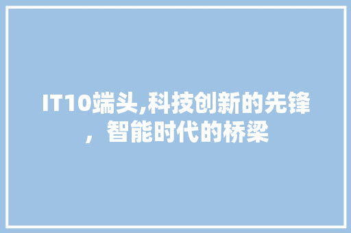 IT10端头,科技创新的先锋，智能时代的桥梁