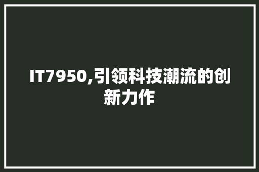 IT7950,引领科技潮流的创新力作 网站建设公司