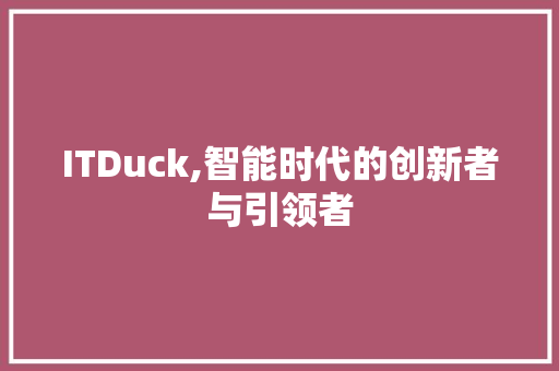 ITDuck,智能时代的创新者与引领者