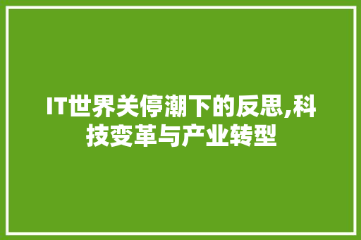 IT世界关停潮下的反思,科技变革与产业转型