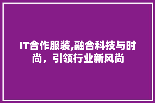 IT合作服装,融合科技与时尚，引领行业新风尚