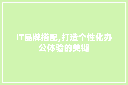 IT品牌搭配,打造个性化办公体验的关键 神马SEO