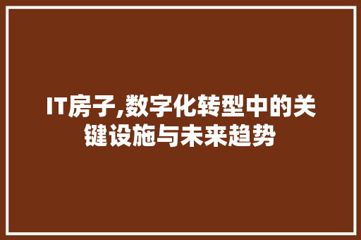 IT房子,数字化转型中的关键设施与未来趋势 神马SEO