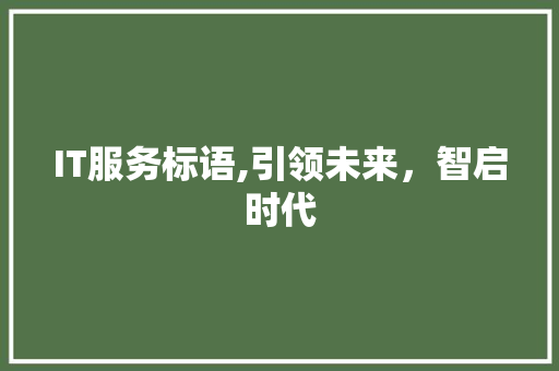 IT服务标语,引领未来，智启时代