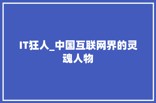 IT狂人_中国互联网界的灵魂人物 必应SEO