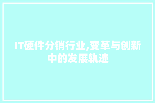 IT硬件分销行业,变革与创新中的发展轨迹