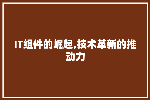 IT组件的崛起,技术革新的推动力
