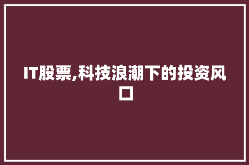 IT股票,科技浪潮下的投资风口 必应SEO