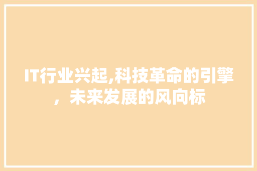 IT行业兴起,科技革命的引擎，未来发展的风向标 百度SEO