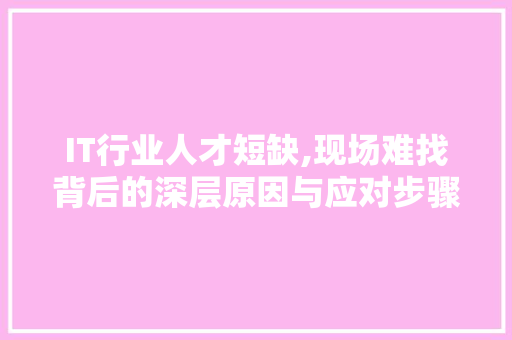 IT行业人才短缺,现场难找背后的深层原因与应对步骤