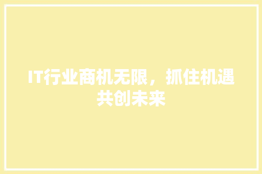 IT行业商机无限，抓住机遇共创未来 SEO关键词