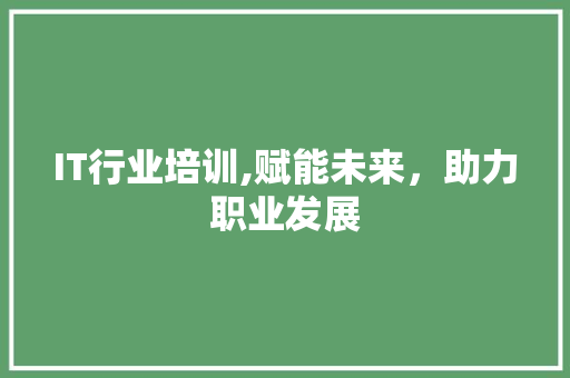 IT行业培训,赋能未来，助力职业发展 百度SEO