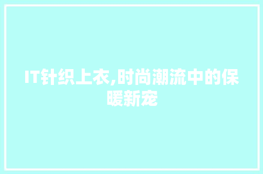 IT针织上衣,时尚潮流中的保暖新宠