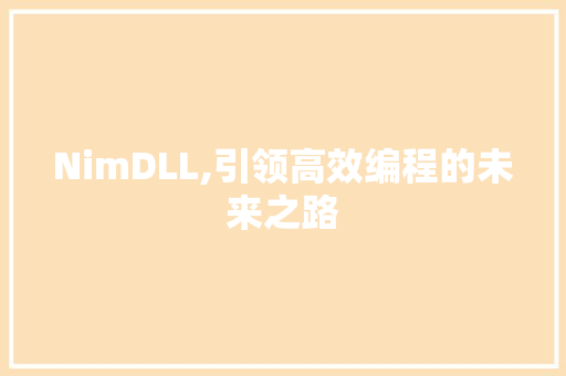NimDLL,引领高效编程的未来之路