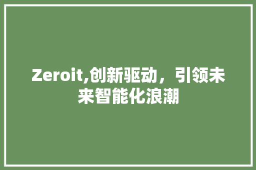 Zeroit,创新驱动，引领未来智能化浪潮 必应SEO