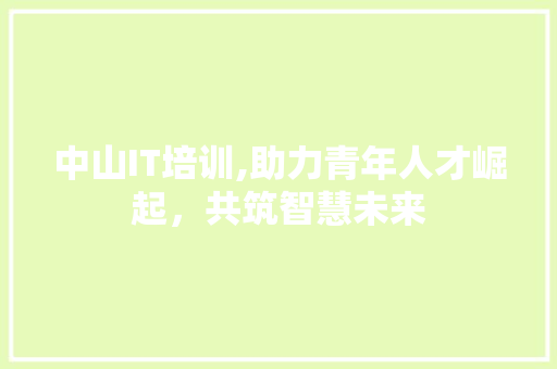 中山IT培训,助力青年人才崛起，共筑智慧未来 SEO关键词
