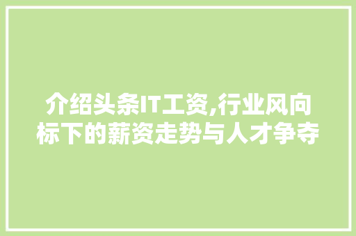 介绍头条IT工资,行业风向标下的薪资走势与人才争夺战