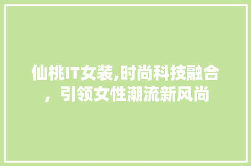 仙桃IT女装,时尚科技融合，引领女性潮流新风尚 神马SEO