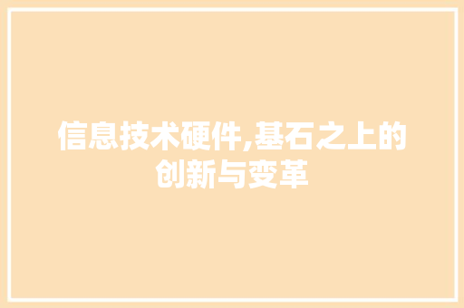 信息技术硬件,基石之上的创新与变革